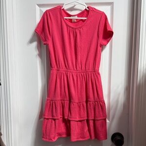 Crewcuts Vibrant Pink Tiered Dress